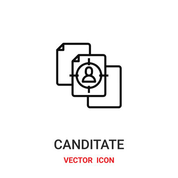canditate icon vector symbol. canditate symbol icon vector for your design. Modern outline icon for your website and mobile app design.