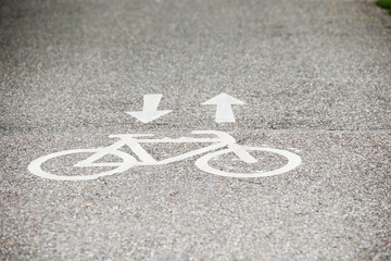 Fototapeta premium Cycle Track Sign painted on a street