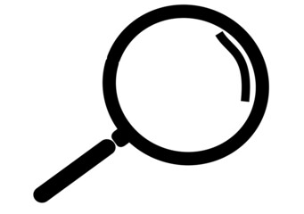 Vector magnifying glass icon with reflection
