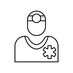 Doctor in a medical uniform line icon