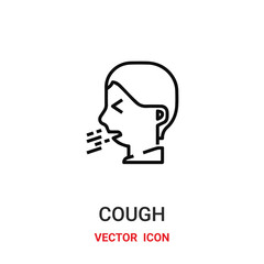 Cough vector icon. Modern, simple flat vector illustration for website or mobile app.Sneeze symbol, logo illustration. Pixel perfect vector graphics