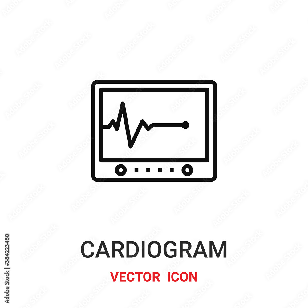 Aufkleber cardiogram icon vector symbol. cardiogram symbol icon vector for your design. modern outline icon fo