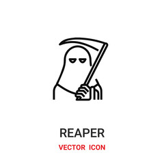 reaper icon vector symbol. reaper symbol icon vector for your design. Modern outline icon for your website and mobile app design.