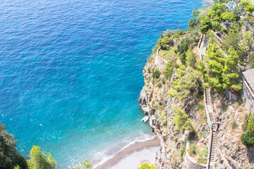 View to the beach Bagni d'Arienzo, Amalfi Coast, Italy