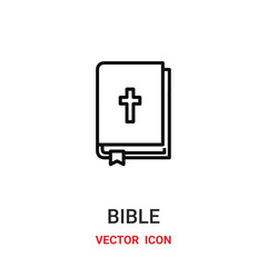 Bible vector icon. Modern, simple flat vector illustration for website or mobile app.Christ or religion cross symbol, logo illustration. Pixel perfect vector graphics