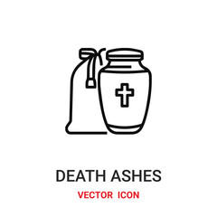 death ashes icon vector symbol. death ashes symbol icon vector for your design. Modern outline icon for your website and mobile app design.