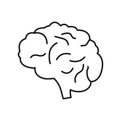 Brain Mental Health simple line icon