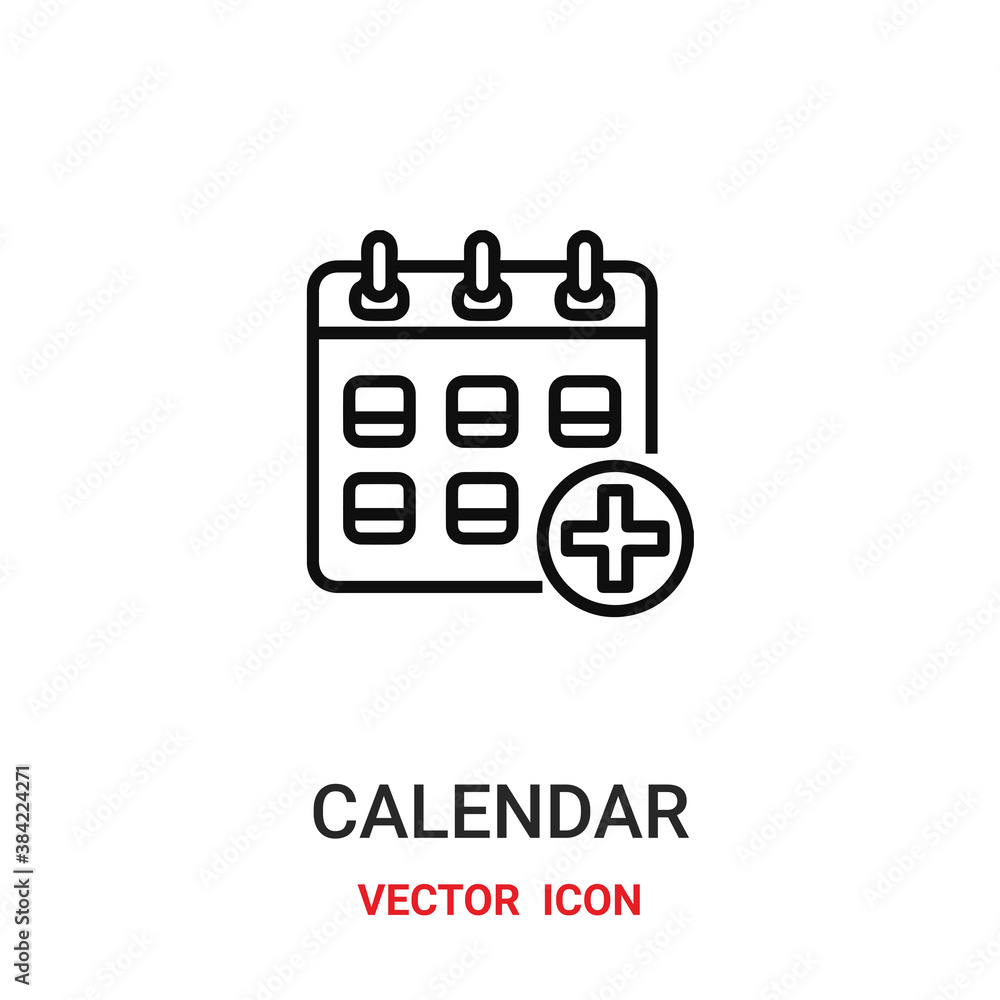 Aufkleber calendar icon vector symbol. calendar symbol icon vector for your design. modern outline icon for yo