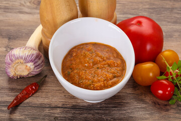 Famous Spanish gazpacho tomato soup