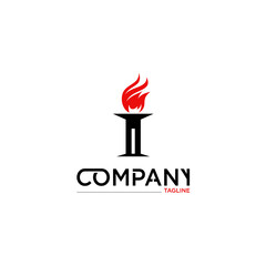 Torch logo. creative logo design vector template