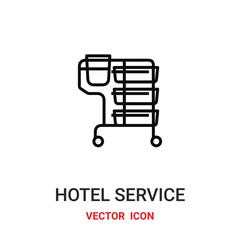 Hotel service vector icon. Modern, simple flat vector illustration for website or mobile app.Hotel service cart symbol, logo illustration. Pixel perfect vector graphics