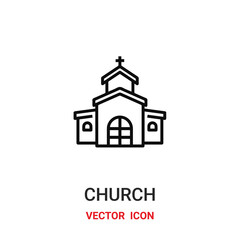church icon vector symbol. church symbol icon vector for your design. Modern outline icon for your website and mobile app design.