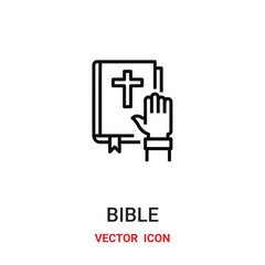 bible icon vector symbol. bible symbol icon vector for your design. Modern outline icon for your website and mobile app design.