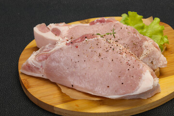 Raw pork meat steak for grill