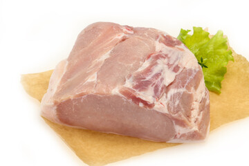 Raw pork meat piece for cooking
