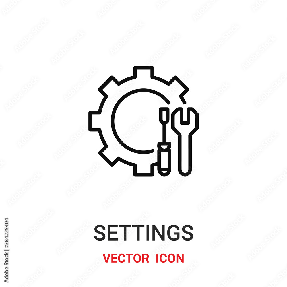 Poster settings icon vector symbol. settings symbol icon vector for your design. modern outline icon for yo