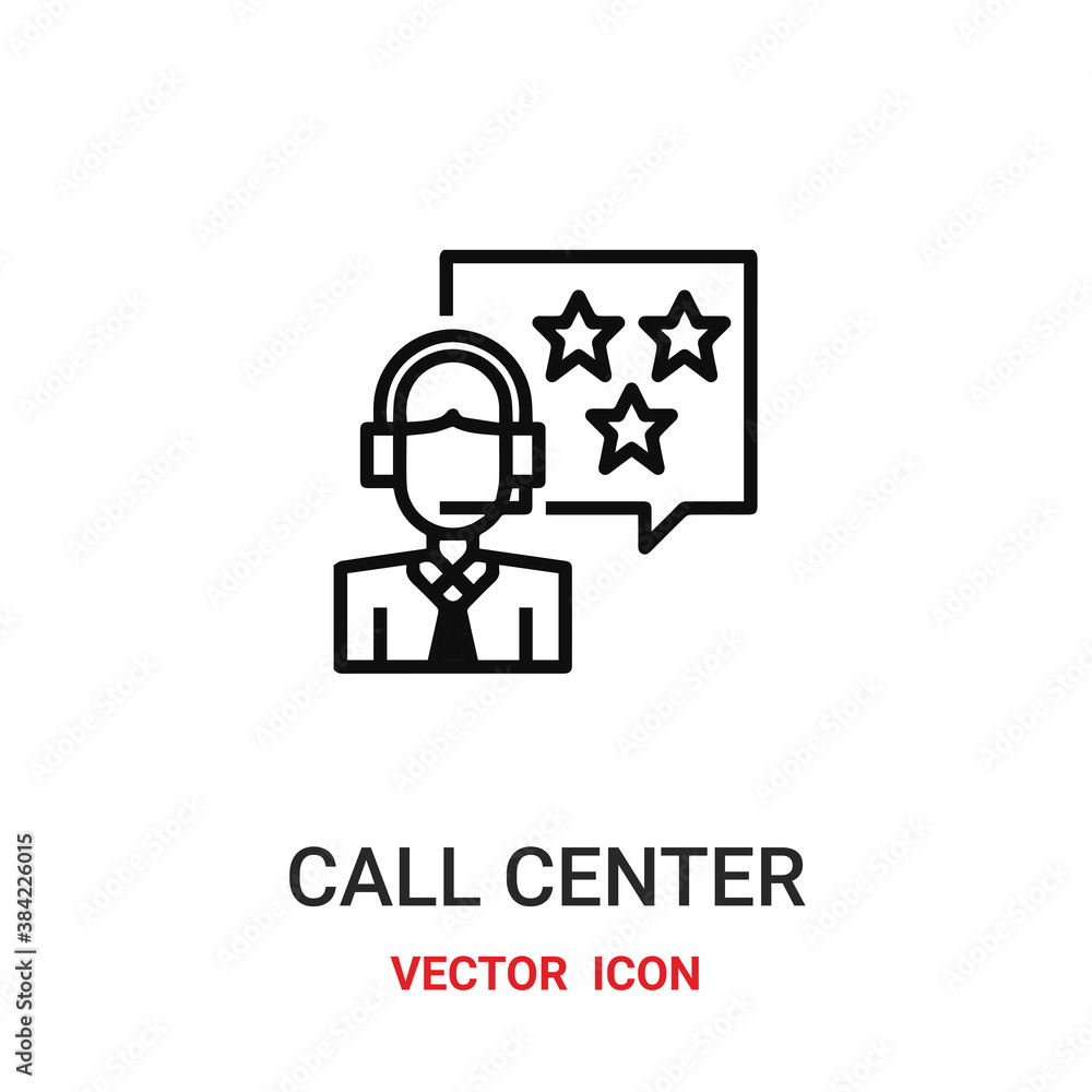 Poster call center icon vector symbol. call center symbol icon vector for your design. modern outline icon 