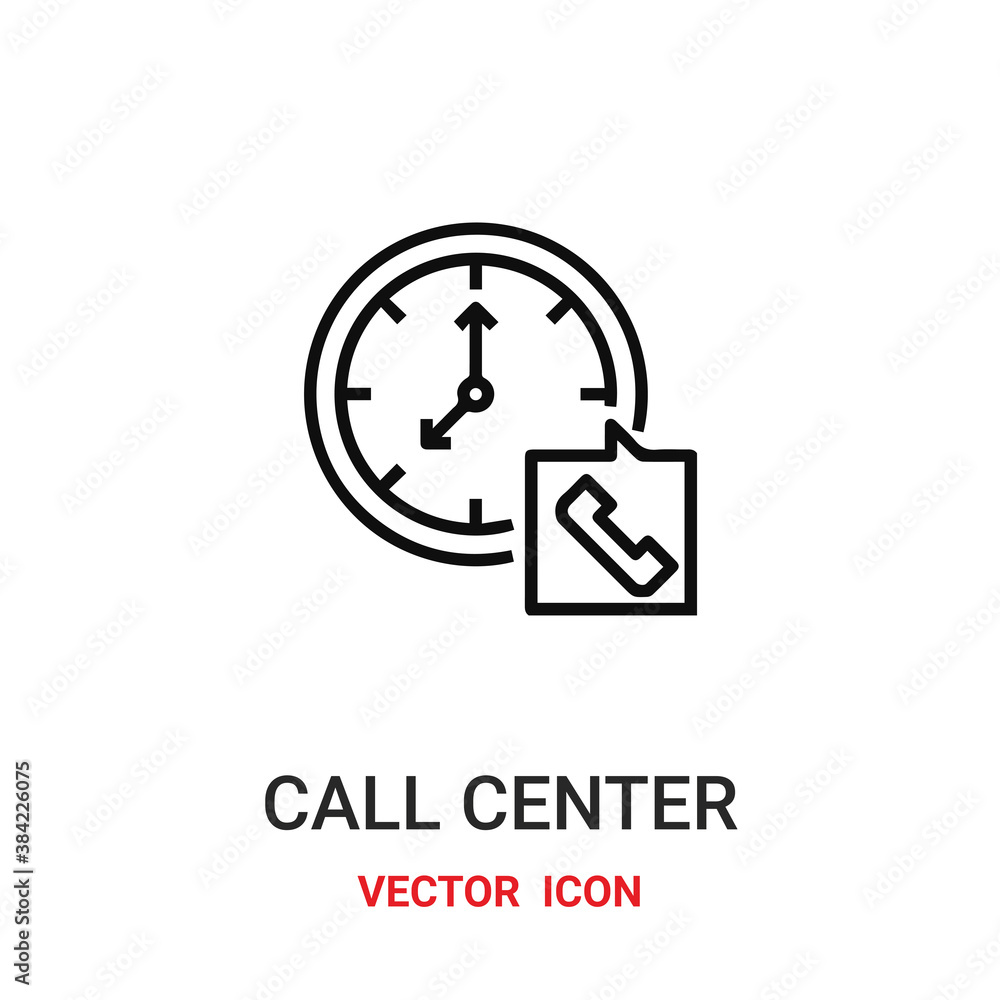 Poster call center icon vector symbol. call center symbol icon vector for your design. modern outline icon 