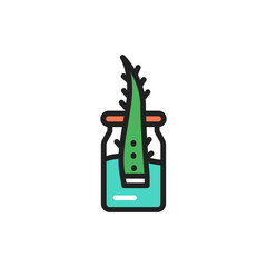 Growing aloe color line icon. Vector illustration