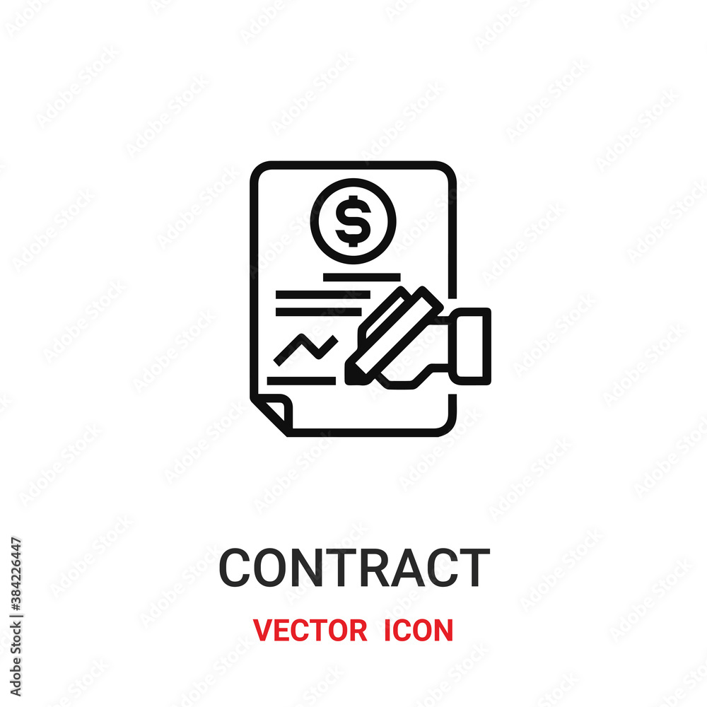 Poster contract vector icon. modern, simple flat vector illustration for website or mobile app.document or 