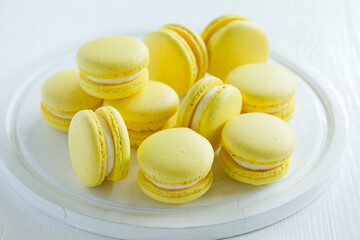 Macaroni, French dessert, with apricots and chocolate.