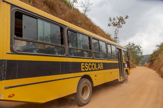 School bus for students living in the rural area of the city of Guarani, state of Minas Gerais, Brazil.