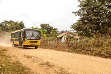 School bus for students living in the rural area of the city of Guarani, state of Minas Gerais, Brazil.