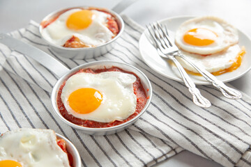 fried egg on a white plate