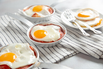 fried egg on a white plate