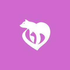 Bear logo. love concept design vector