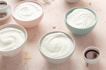 Obraz na płótnie Canvas yogurt and cream