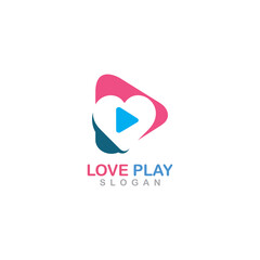 Love Play media logo inspiration illustration vector design app