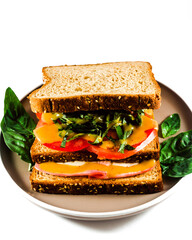 Sandwich in white background