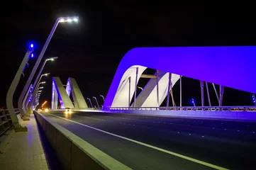 Foto op Plexiglas Abu Dhabi ABU DHABI, UAE - OCTOBER 23: on Oct 23, 2016 Al Maktum bridge in Abu Dhabi, United Arab Emirates.