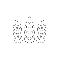 Wheat linear set icon. Agriculture wheat logo vector illustration isolated on white.