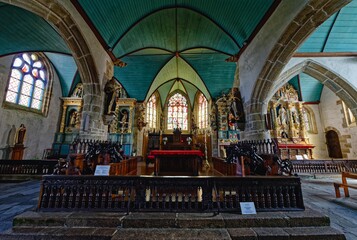 Fototapeta premium Enclos Paroissial de Guimiliau, l'église Saint-Miliau, Armorique, Finistère, Bretagne, France