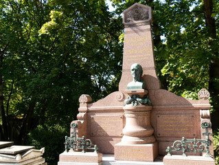 Paris, France - 2020 : Graves in the cemetery of 