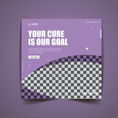Modern Social Media Post Template for Health. Fully text editable and scalable to any size. With a modern color scheme.