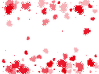 Beautiful scattered hearts confetti vector illustration. Elegant holiday party 