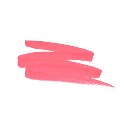 Drawn Stroke with a Red Marker on a white background