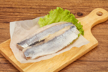 Herring fillet with salad leaves