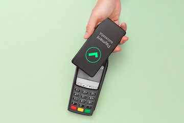 Contactless payment with smart phone.