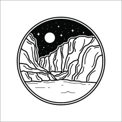mountains badge design