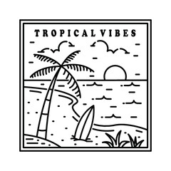 beach schene badge design