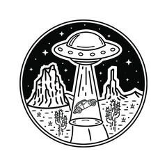 ufo schene badge design