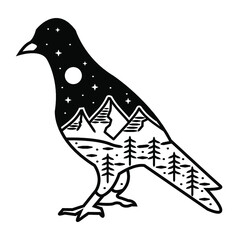 bird schene badge design