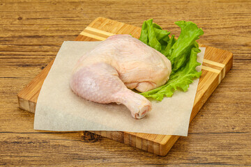 Raw chicken leg for cooking