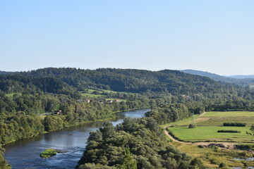 Fototapeta na wymiar landscape with river in poland, bieszczady region
