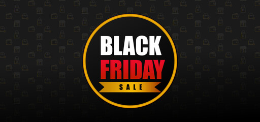 Black friday with seamless pattern shopping background