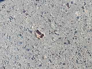 Nail dug into a stone ground